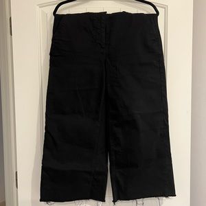 Everlane Raw Denim High Rise Wide Leg Black Pants